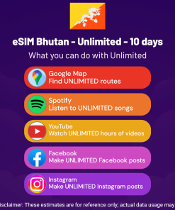eSIM Bhutan - Unlimited - 10 days