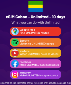 eSIM Gabon - Unlimited - 10 days