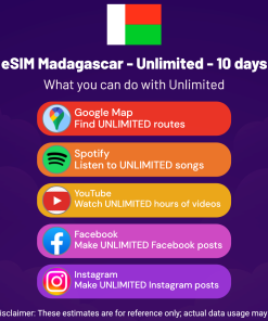 eSIM Madagascar - Unlimited - 10 days