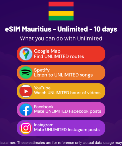 eSIM Mauritius - Unlimited - 10 days