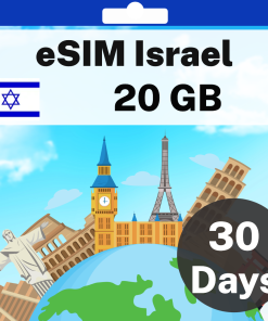 eSIM Israel - 20 GB - 200 SMS - 200 Mins - 30 days