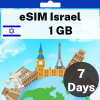 eSIM Israel - 1 GB - 10 SMS - 10 Mins - 7 days
