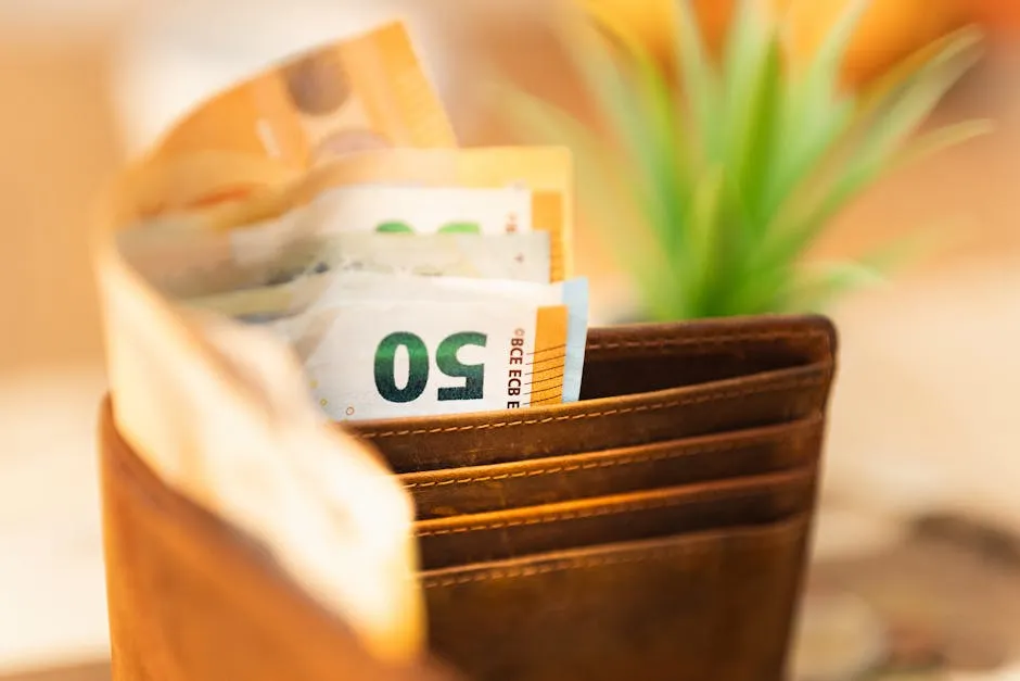 Euro banknotes in a wallet, still the dominant payment method across Austria