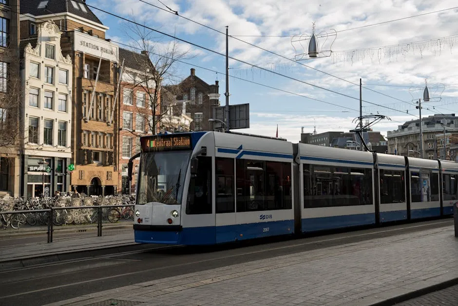 Tram at Amsterdam Centraal Station