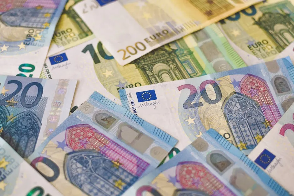 Euro banknotes close-up representing France payment methods