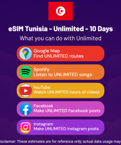 eSIM Tunisia - Unlimited - 10 days
