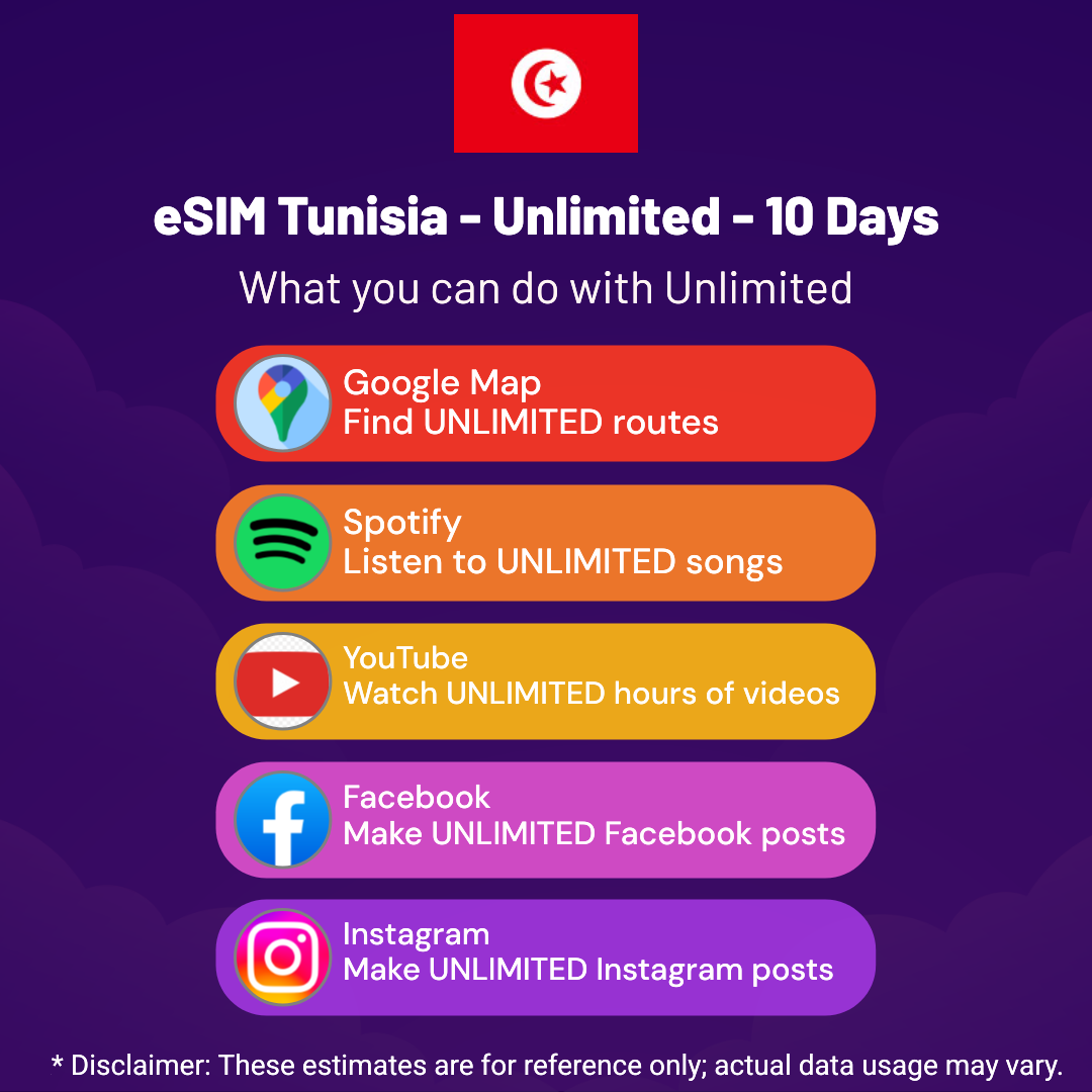 3e50581b-bb36-49f3-b451-40043d89af7b.png eSIM Tunisia - Unlimited - 10 days