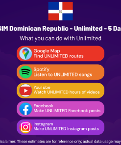 eSIM Dominican Republic - Unlimited - 5 days