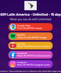 eSIM Latin America - Unlimited - 15 days