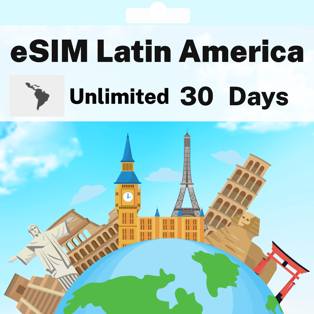 cbf07da6-bbb1-4a6f-9a21-ca481f50b923.png eSIM Latin America - Unlimited - 30 days