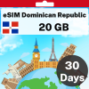eSIM Dominican Republic - 20 GB - 30 days