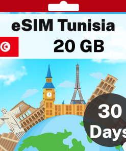 eSIM Tunisia - 20 GB - 30 days