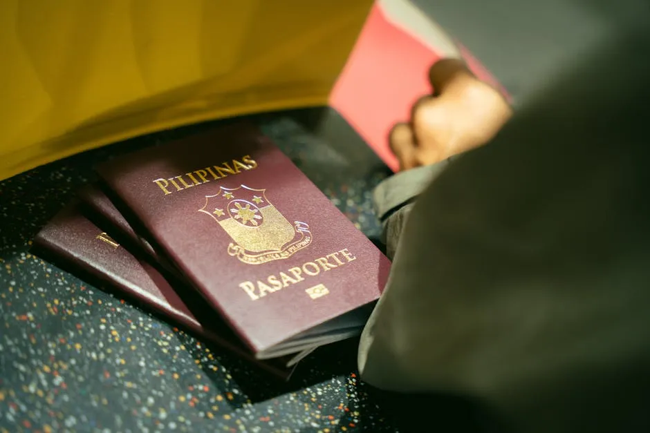 Filipino passports at Ninoy Aquino International Airport, Manila Philippines