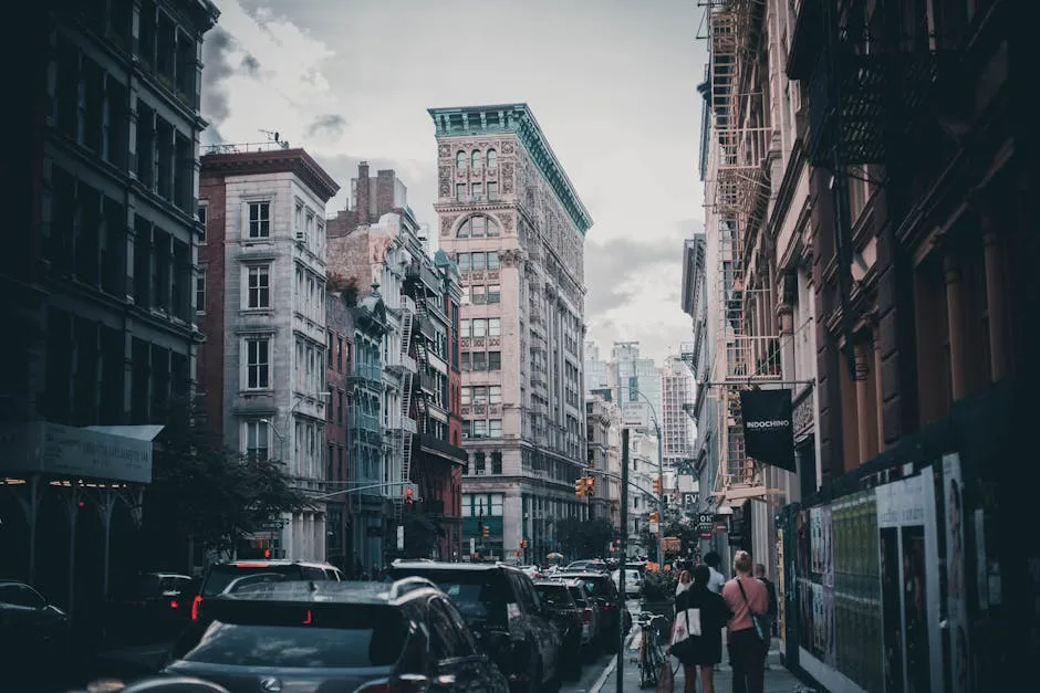 Busy street in New York City - navigating North America transport
