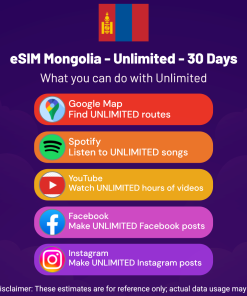 eSIM Mongolia - Unlimited - 30 days
