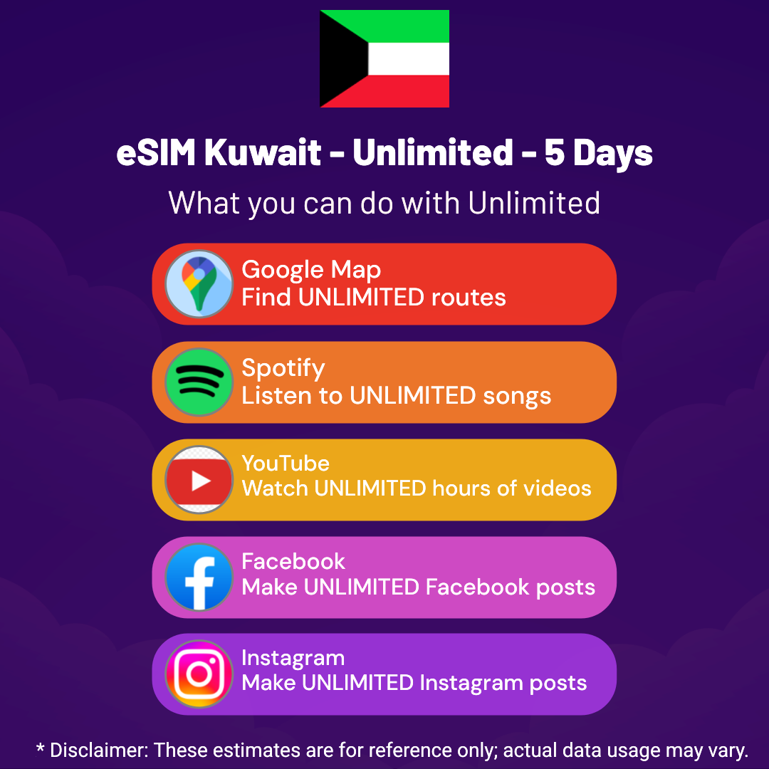 291d3ef7-1b6d-40cd-b6c5-1a909601a914.png eSIM Kuwait - Unlimited - 5 days