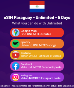 eSIM Paraguay - Unlimited - 5 days