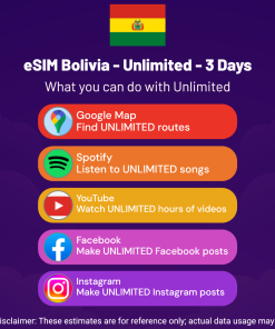 eSIM Bolivia - Unlimited - 3 Days