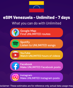 eSIM Venezuela - Unlimited - 7 days