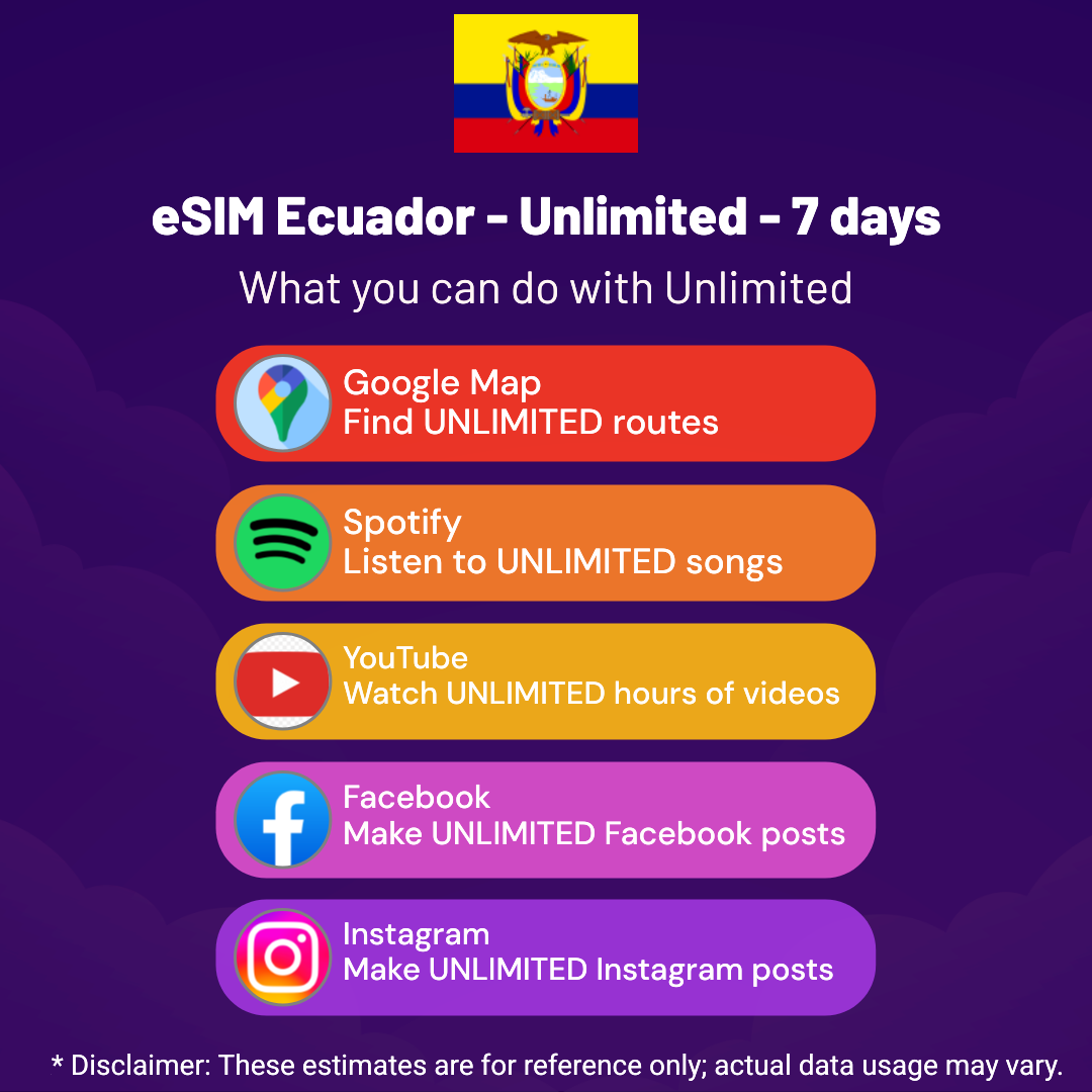 a1f3febb-3036-4281-8124-2dc6b9f16a6d.png eSIM Ecuador - Unlimited - 7 days