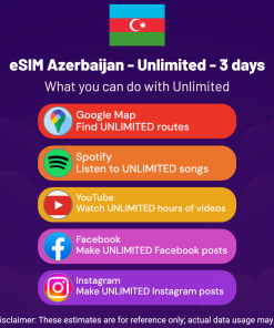 eSIM Azerbaijan - Unlimited - 3 days