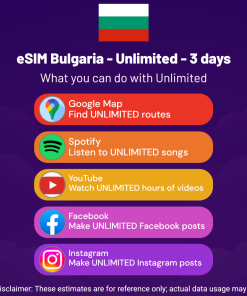 eSIM Bulgaria - Unlimited - 3 days