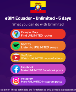 eSIM Ecuador - Unlimited - 5 days