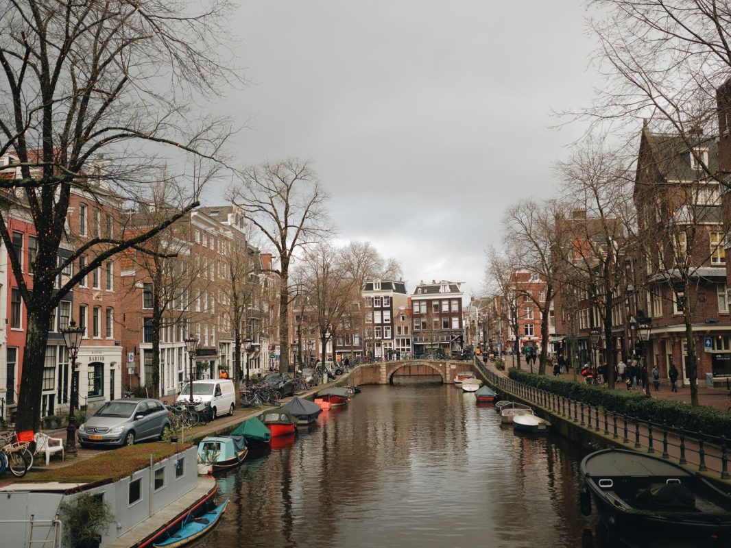 An Amsterdam canal at dusk, Netherlands travel eSIM guide