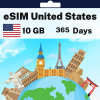 eSIM United States - 10 GB - 30 SMS - 75 Mins - 365 days