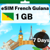 eSIM French Guiana - 1 GB - 7 days