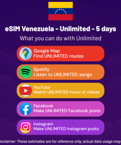 eSIM Venezuela - Unlimited - 5 days