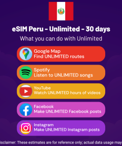 eSIM Peru - Unlimited - 30 days
