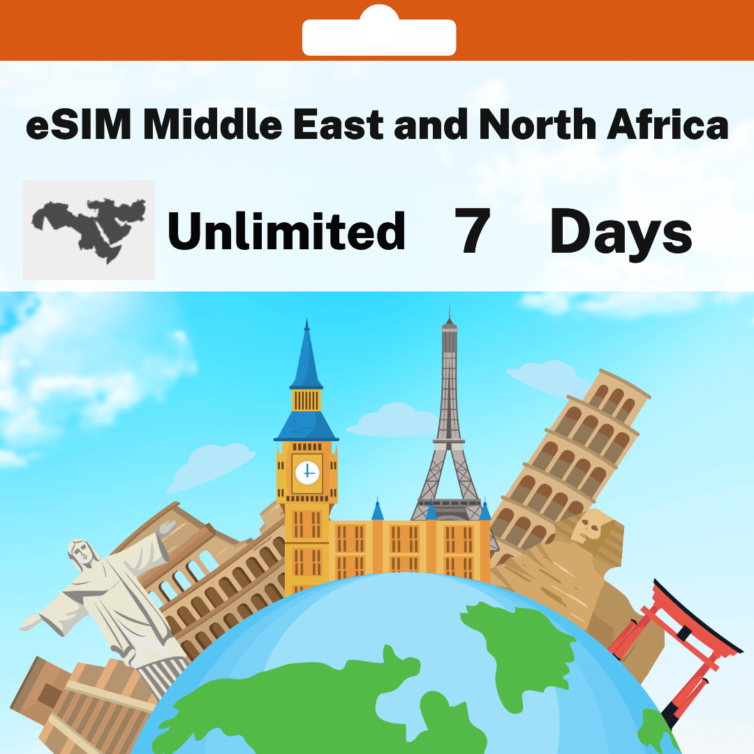 24c0de7e-6195-4902-8af0-5d1b59658ca2.png eSIM Middle East and North Africa - Unlimited - 7 days