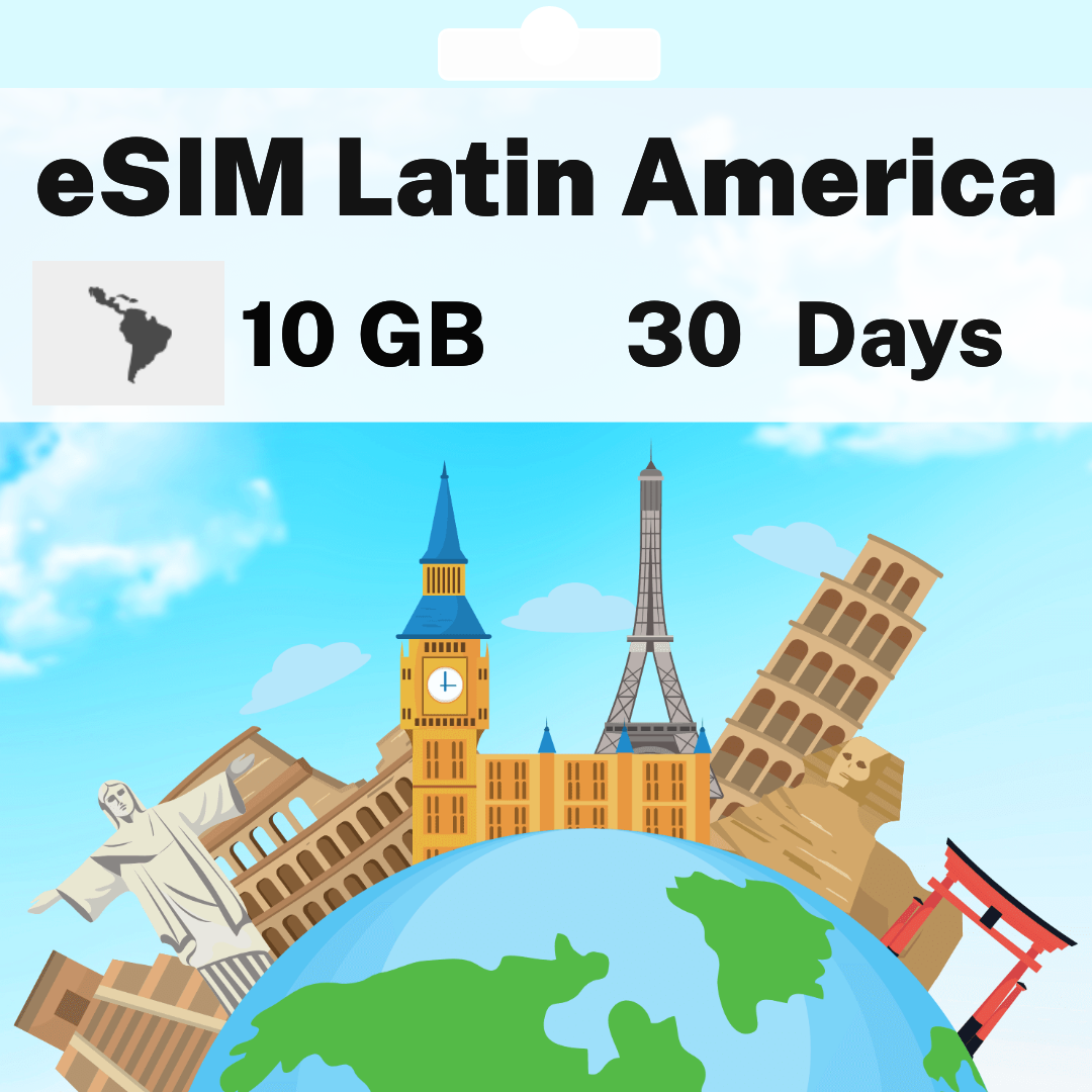 2aa4665d-b066-4d20-8c20-aaf6d8093b69.png eSIM Latin America - 10 GB - 30 days