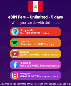 eSIM Peru - Unlimited - 5 days