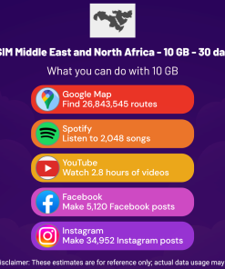 eSIM Middle East and North Africa - 10 GB - 30 days
