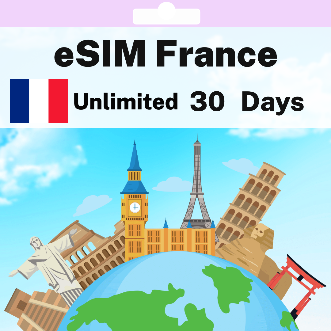 59140a7d-91d6-4538-b23f-e55c1f3924b4.png eSIM France - Unlimited - 30 days
