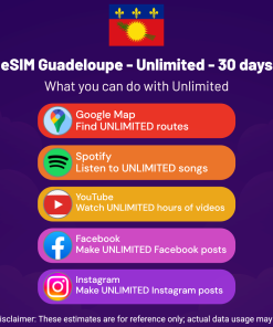 eSIM Guadeloupe - Unlimited - 30 days