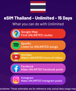 eSIM Thailand - Unlimited - 15 days