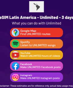 eSIM Latin America - Unlimited - 3 Days